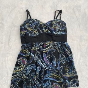 Elle Vintage Y2K Tank Top Women's S Retro Sleeveless Babydoll Paisley 2000s VTG